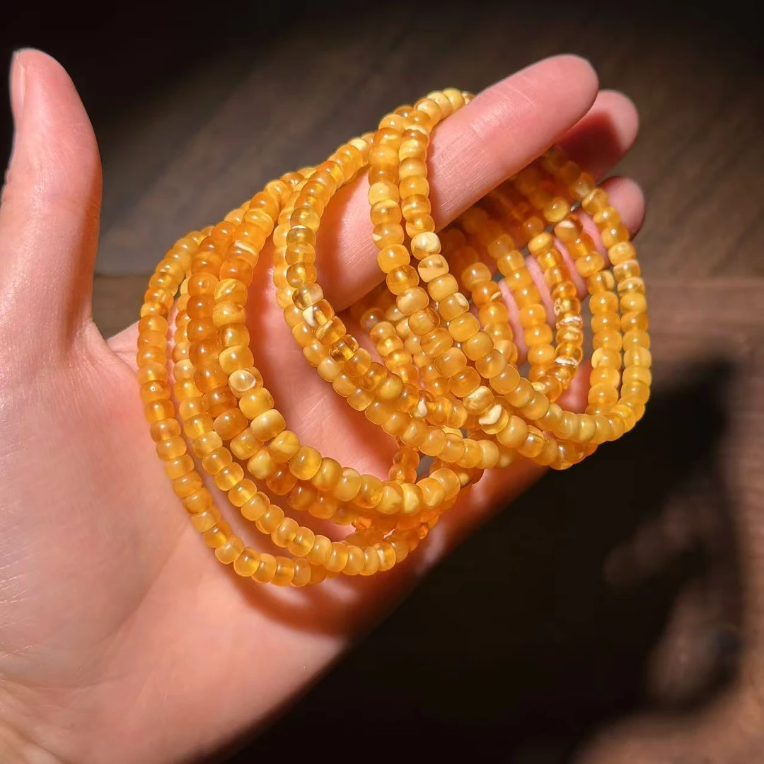 YS9736 直切桶珠 蜜蜡手链 多样性发其一