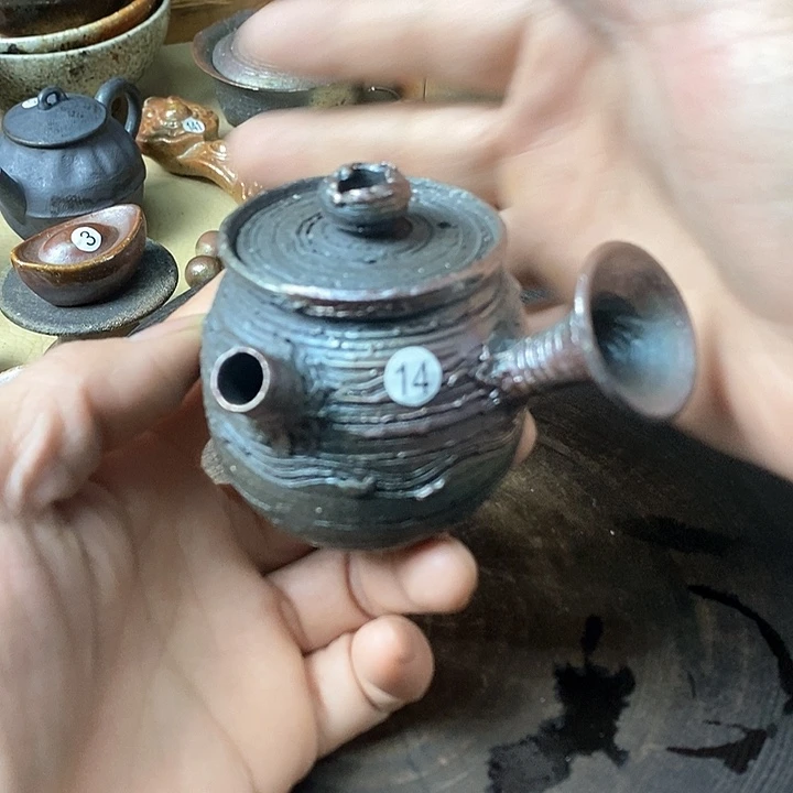 杯手工粗陶、柴烧茶器