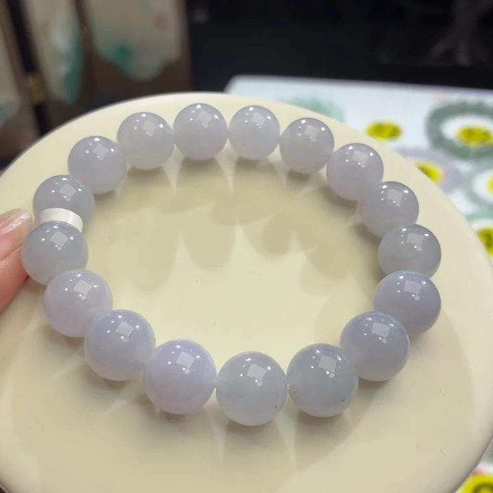 翡翠未镶嵌手链冰胶紫卡12.2
