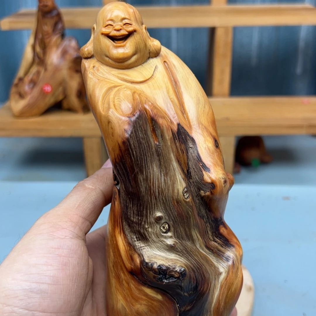周***木崖柏木摆件手把件