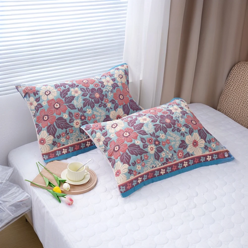 防头油垫巾【一对装】高档柔软透气吸汗纱布枕巾加大学生成人家用