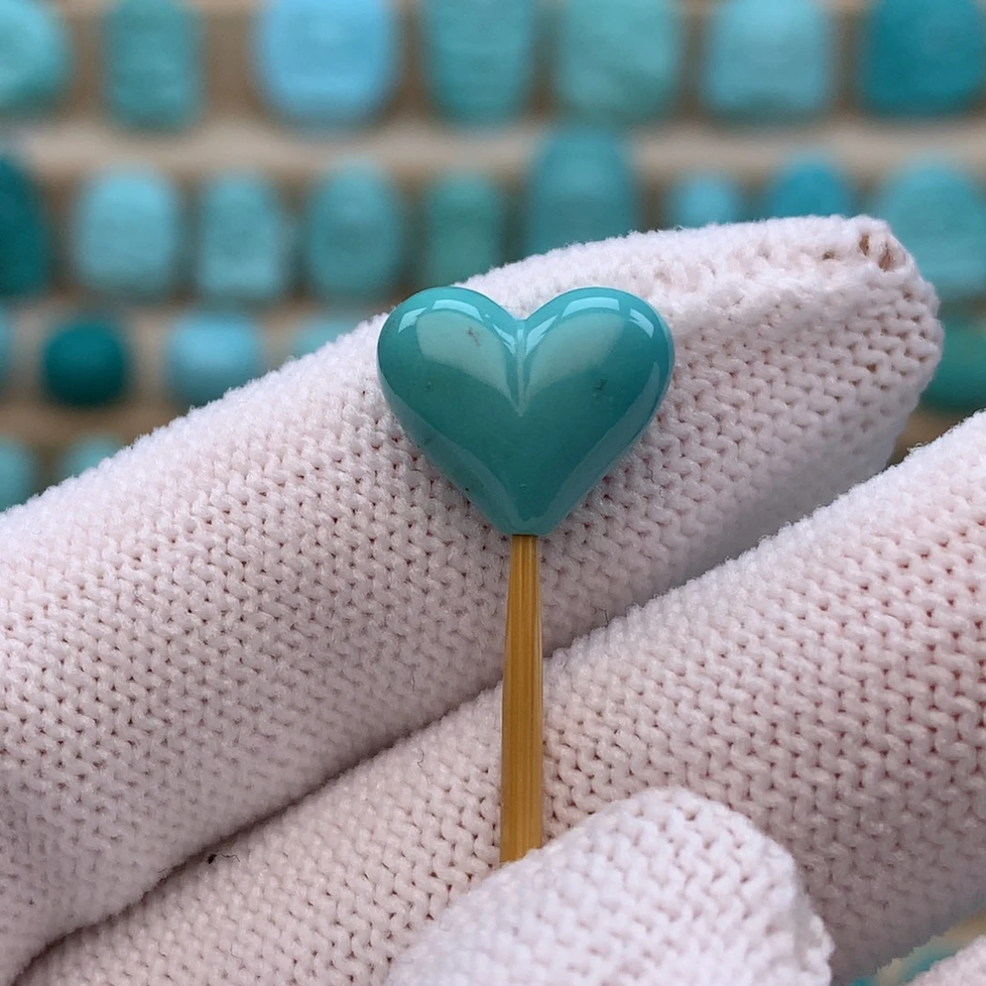 绿松石未镶嵌绿松石爱心屁桃配饰