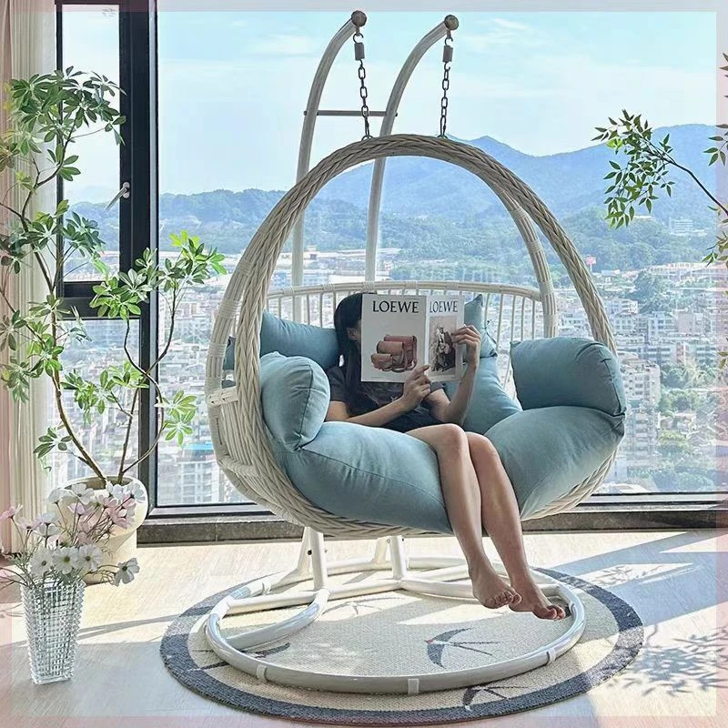 吊篮藤椅懒人椅摇椅阳台秋千摇篮椅庭院双人吊椅室内吊床家用吊兰