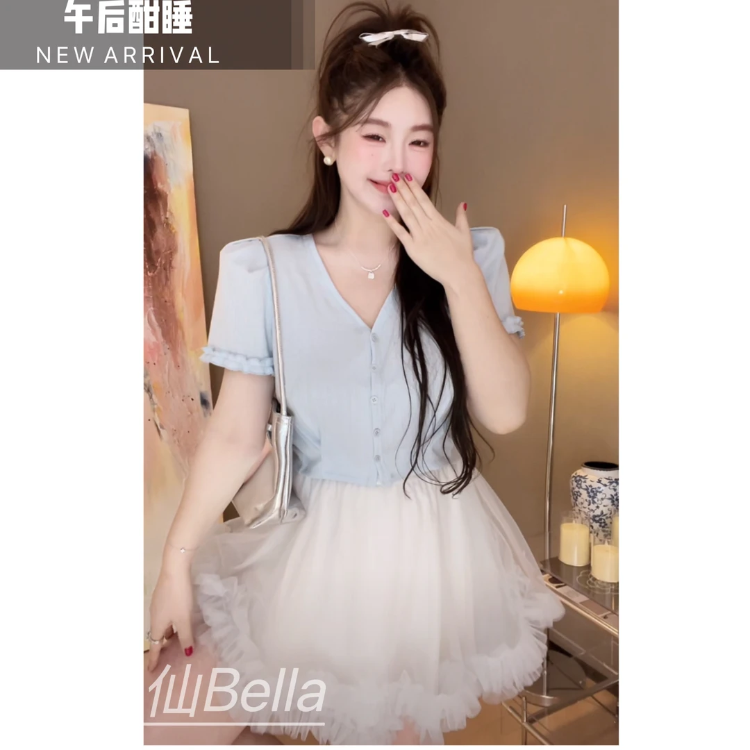 【胖小仙】<午后酣睡>慵懒休闲正肩V领微胖显瘦开衫上衣