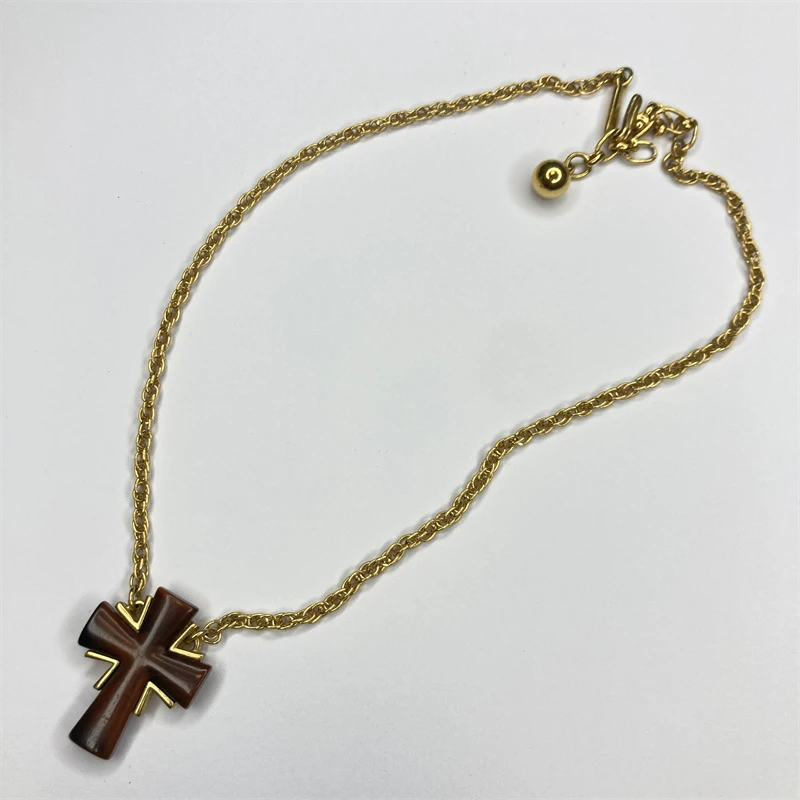 合金项链 trifari海报十字项链1-1【2061227-076】