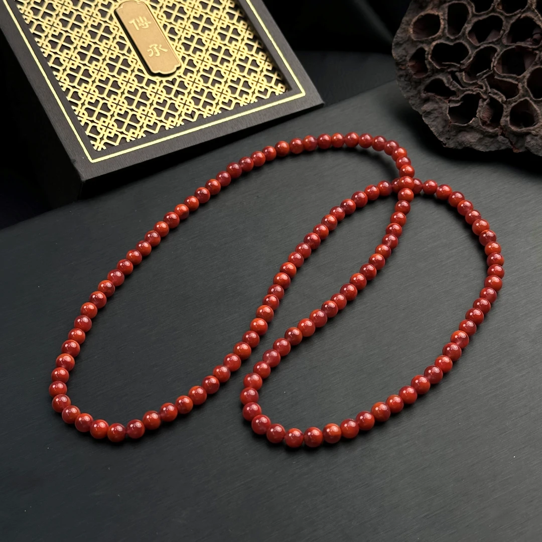 【送福珠宝】瓦西牛血红半山半水聚宝盆（传承）玉化多圈6MM@T06831@