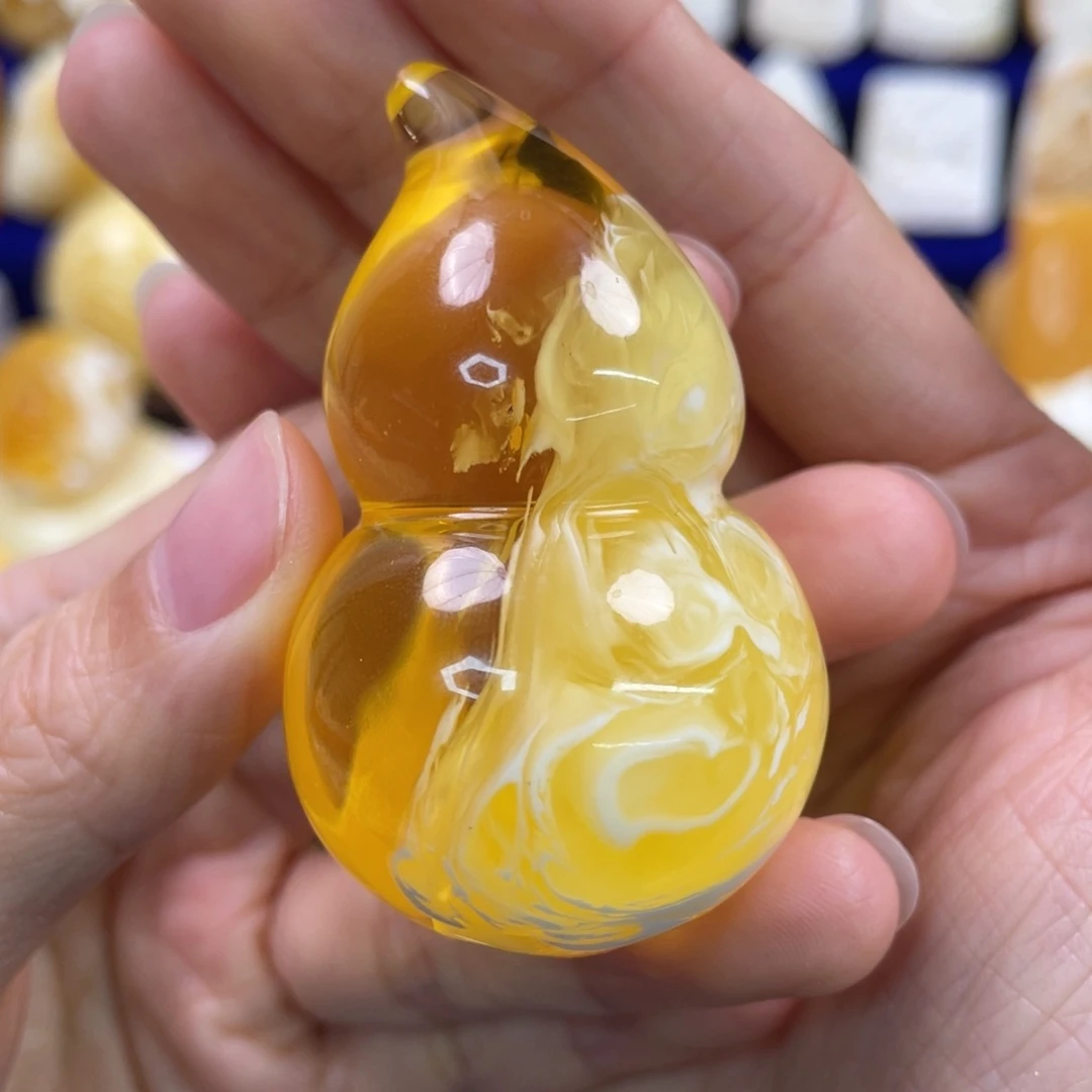 蜜蜡裸石未镶嵌琥珀蜜蜡葫芦吊坠