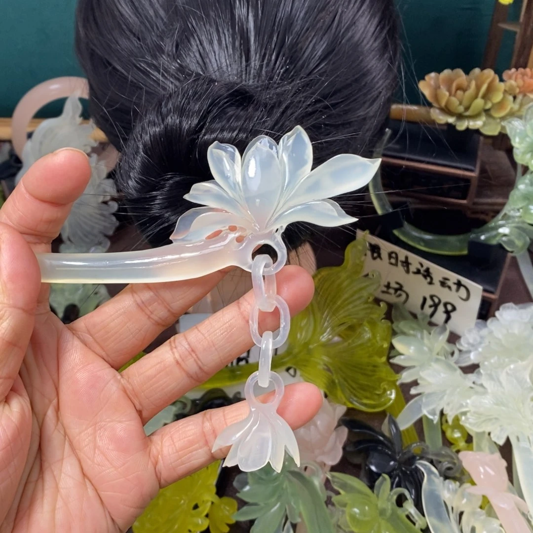 蛇纹石玉未镶嵌发饰