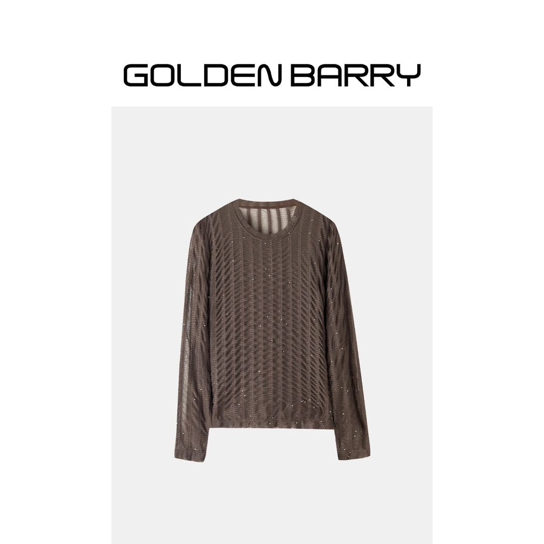 GOLDENBARRY|204025闪亮亮蕾丝打底衫【微瑕1】