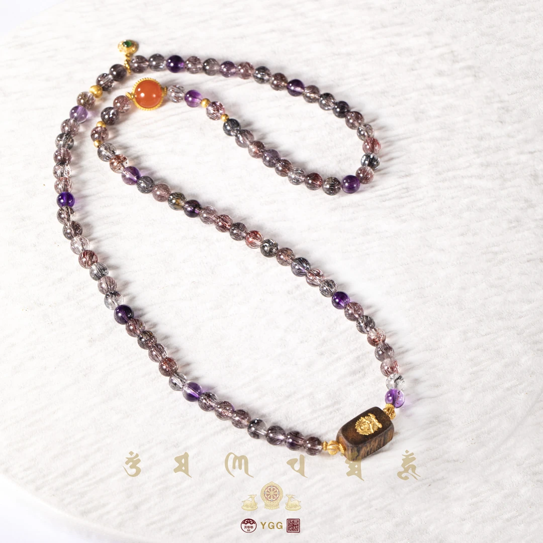 员格格QXTT05/18K金孔雀明王/超七水晶多圈手串/沉香（多样性发）