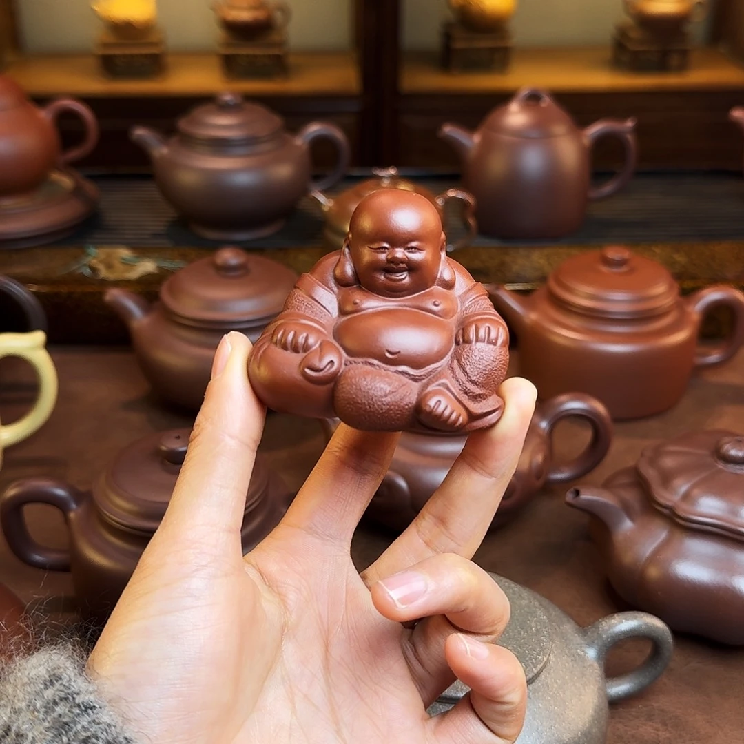 紫砂茶壶紫砂茶宠，朱泥