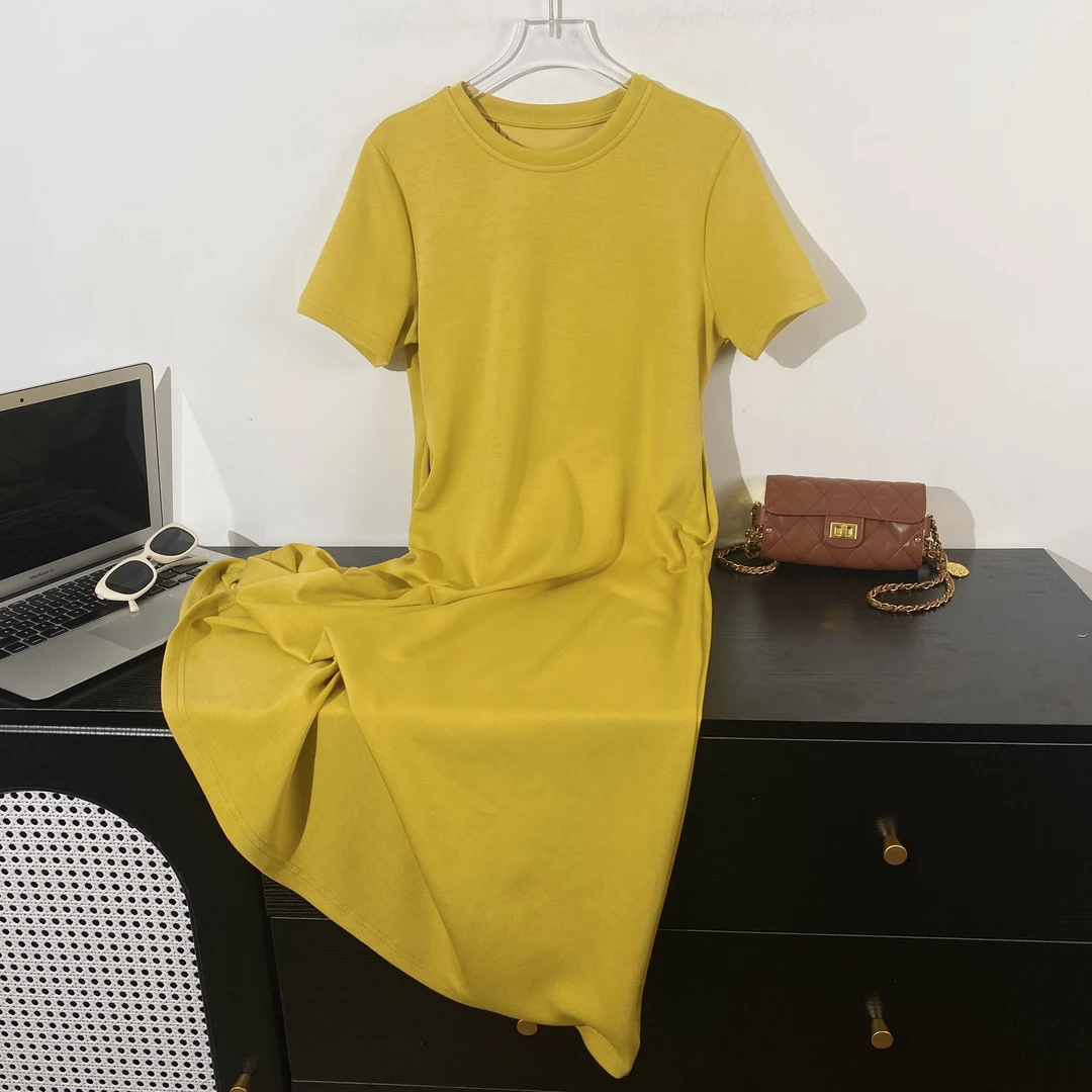 小韩日记【逐梦】连衣裙显瘦气质时尚休闲夏季百搭纯色圆领888007