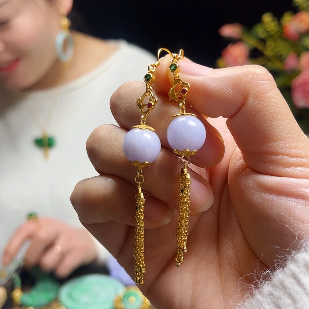 翡翠颈饰未镶嵌冷*人紫