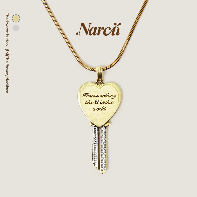 合金合成锆石吊坠 NARCII【生日礼物】勇气秘钥项链女小众感简约风