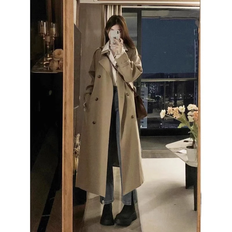风衣加长版外套女高个子到脚踝2025春秋新超长款高级感英伦风大衣