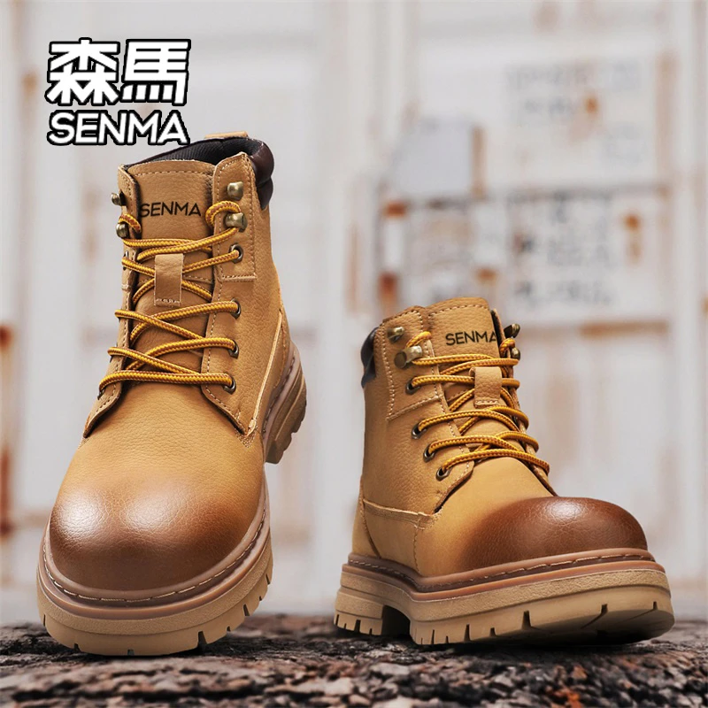 SENMA/森马高帮马丁靴男2025新款冬季英伦休闲户外防滑耐磨工装靴