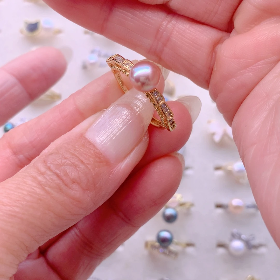 淡水珍珠合金耳饰