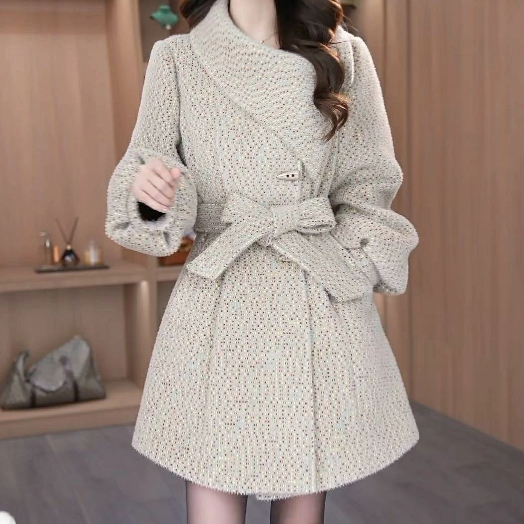 高级夹棉中长款棉衣2025新款冬季显瘦保暖加厚洋气修身香风棉服