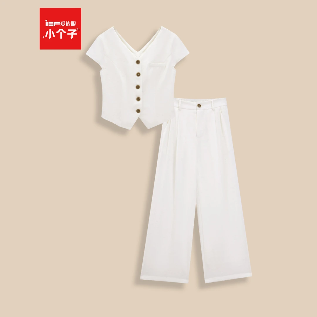 IEF/爱依服时尚套装2025夏季新款法式复古通勤气质百搭上下套裤