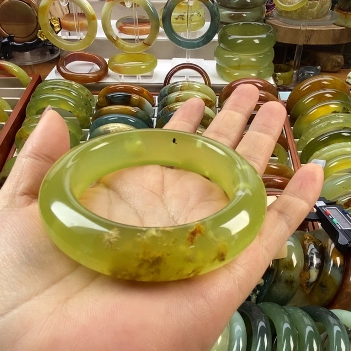 l***蛇纹石玉未镶嵌手镯56