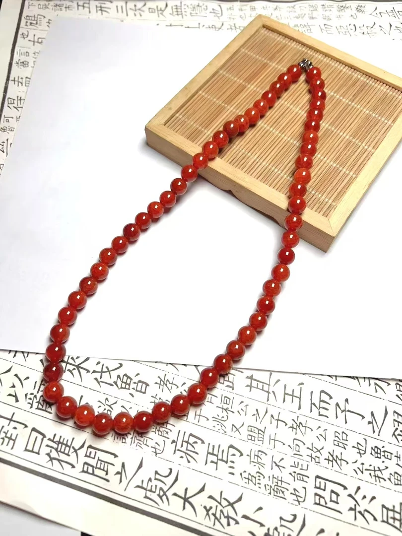 MN-991-红玛瑙卡8妈妈链（拍一发一不配证书）