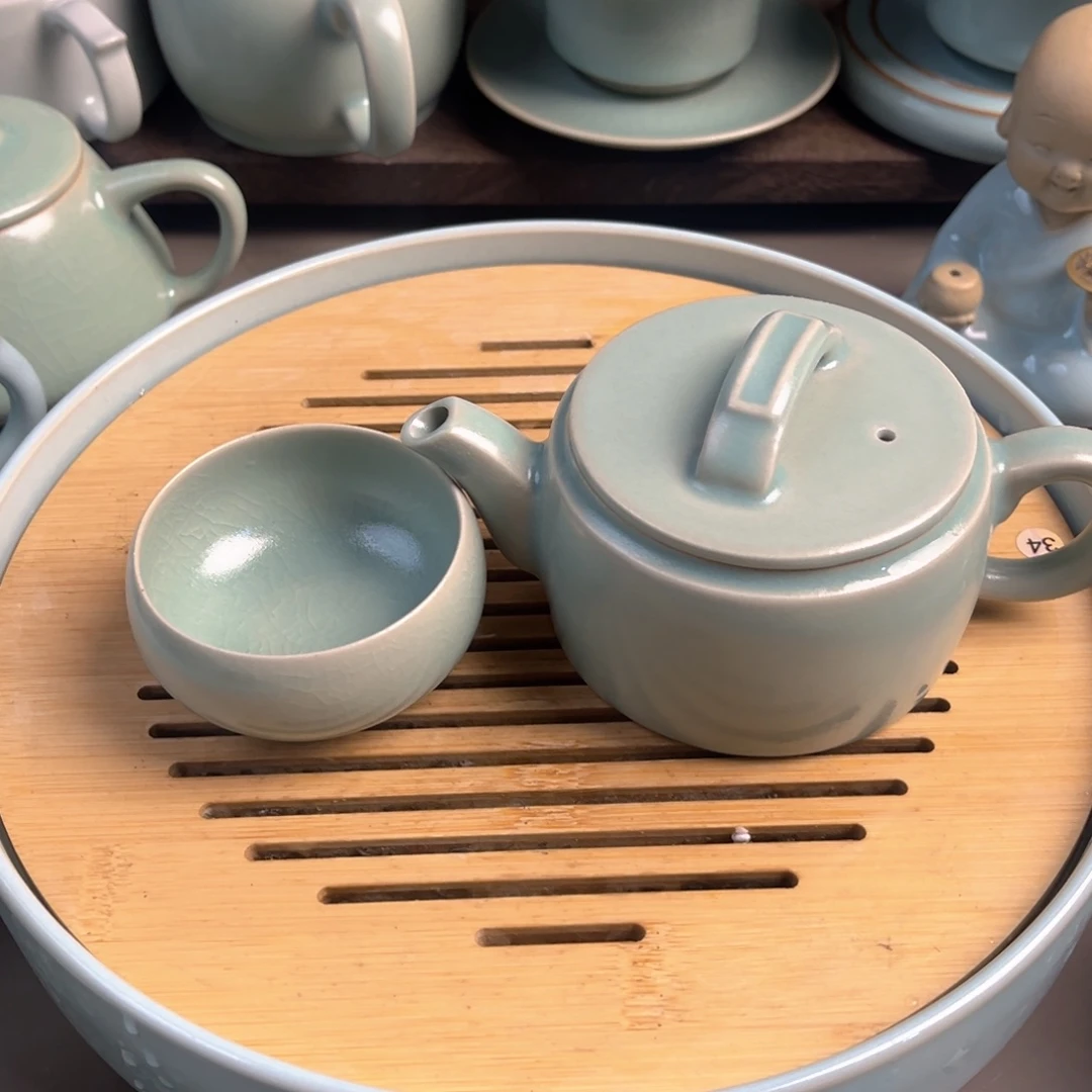 陶摆件天青色或灰褐色至灰褐色至