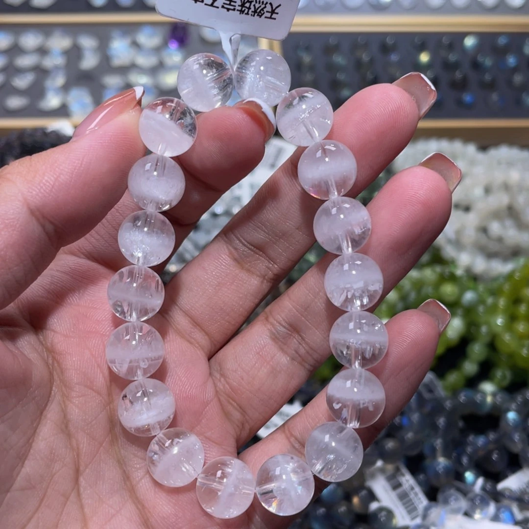 水晶手链未镶嵌不**?白幽灵手链11mm