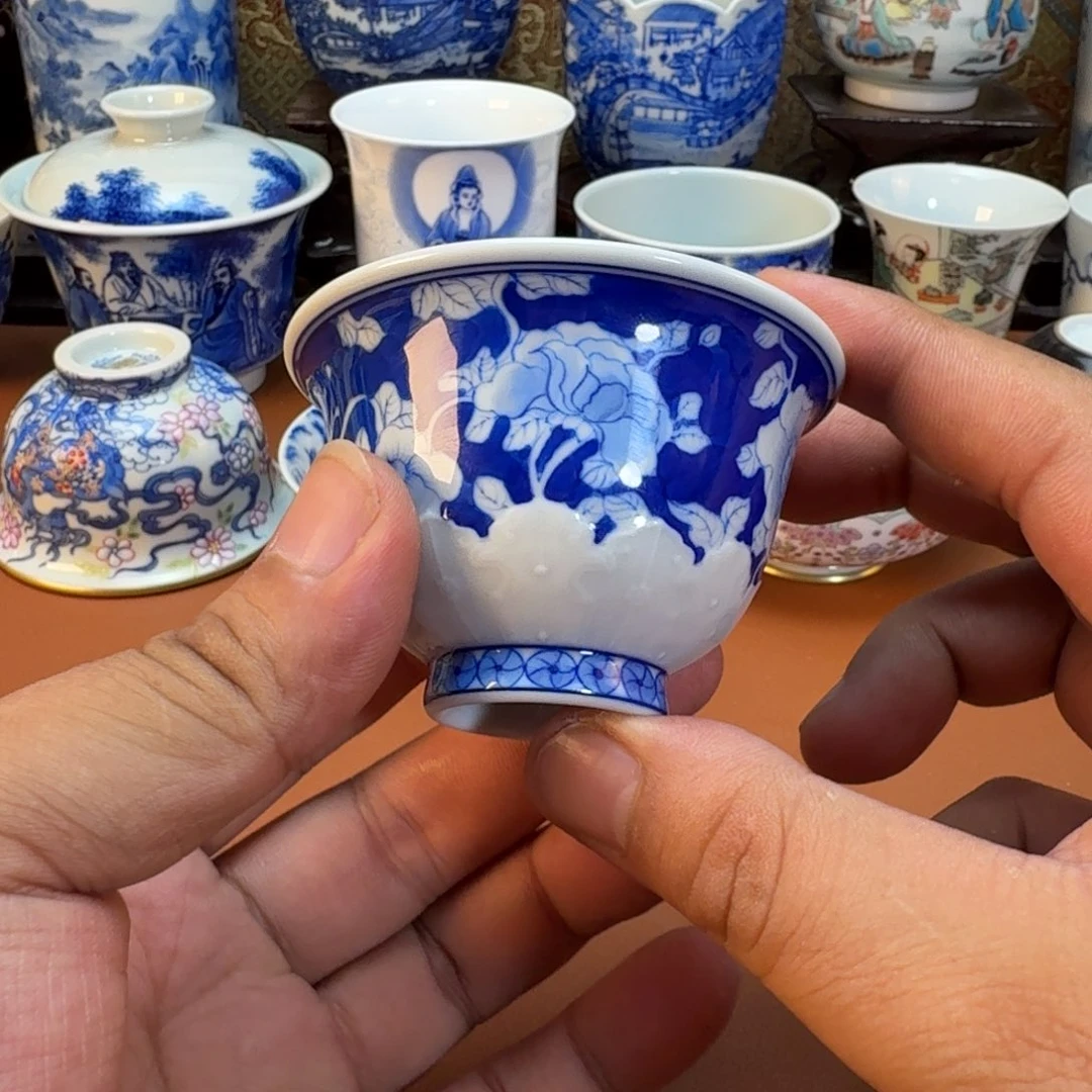 陶杯子景德镇全手工手绘陶瓷