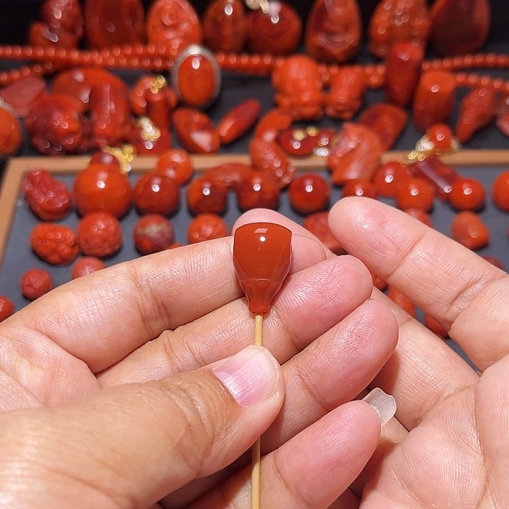 南红玛瑙未镶嵌配饰满色满肉奶嘴三通12.5mm