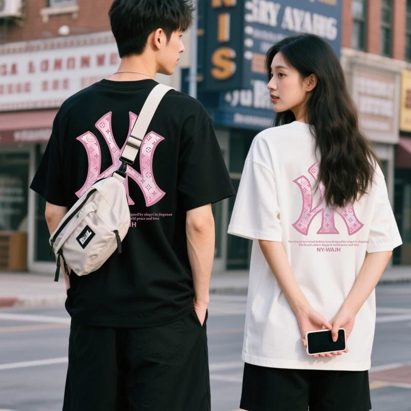 常规短袖夏季几何印花大码T恤印花潮流ins学生户外男士运动时尚