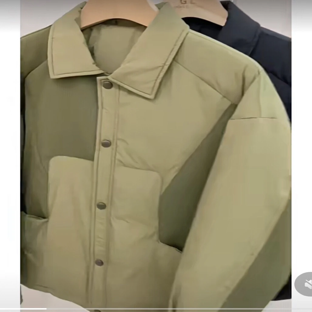 日系拼接设计感翻领轻薄羽绒服男冬季潮流百搭休闲保暖外套