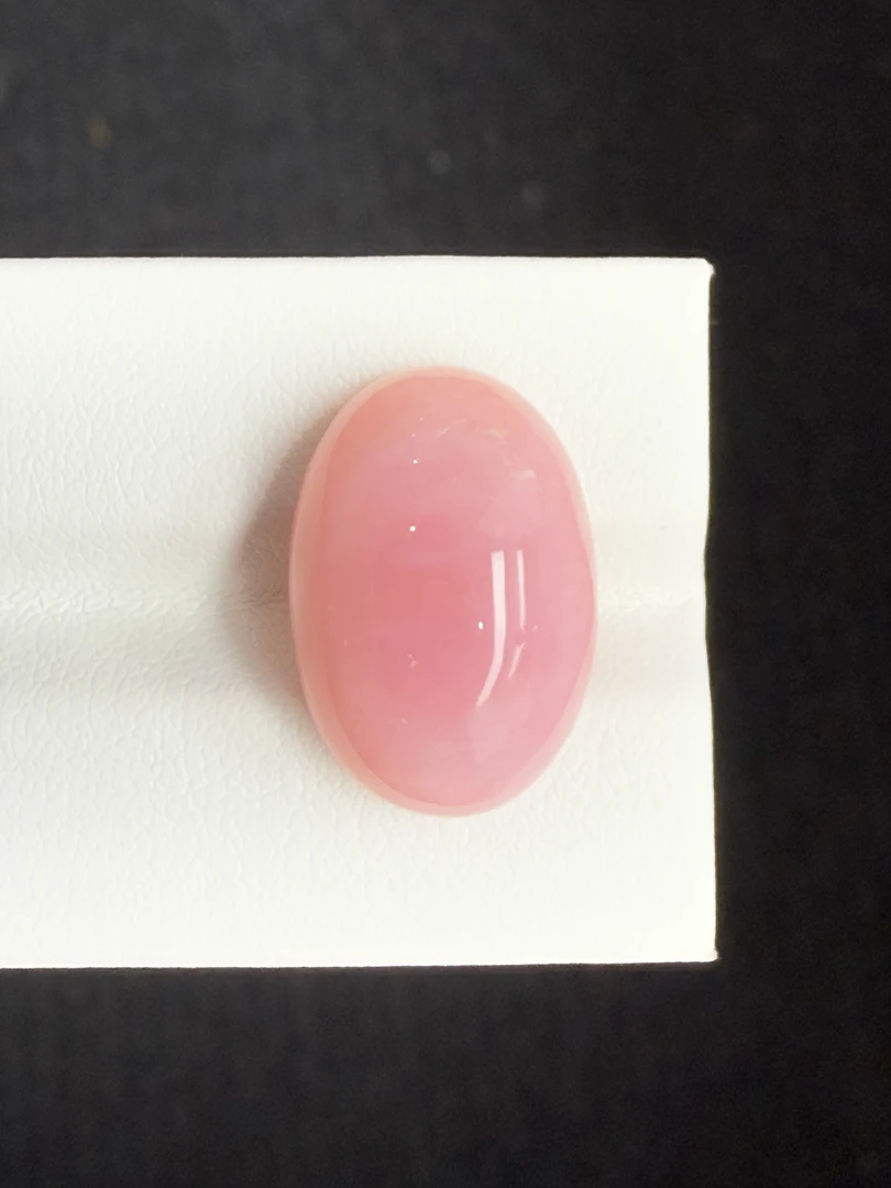 12.845ct天然秘鲁粉欧泊裸石，粉嫩嫩 ，尺寸19.2×13.2×8.1mm