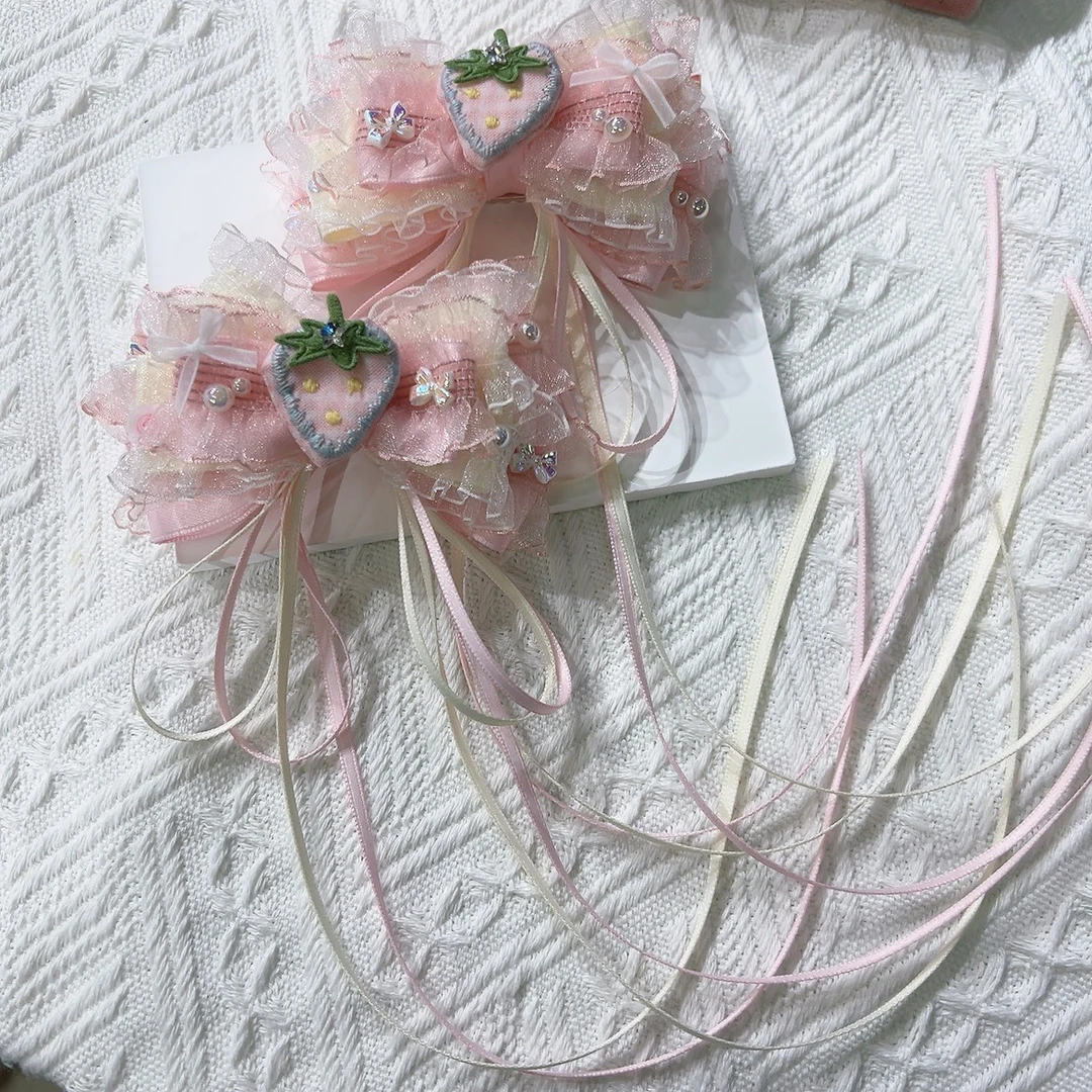 019可爱少女DIY蝴蝶结夹子手机饰品