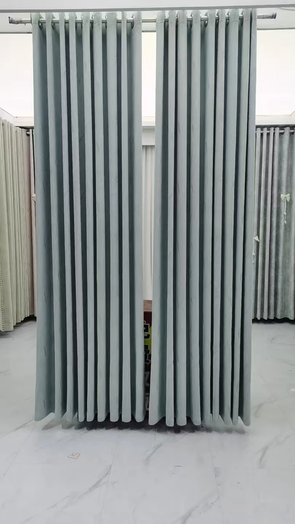朝花夕拾蓝色2025新款成品窗帘客厅卧室阳台加厚雪尼尔提花
