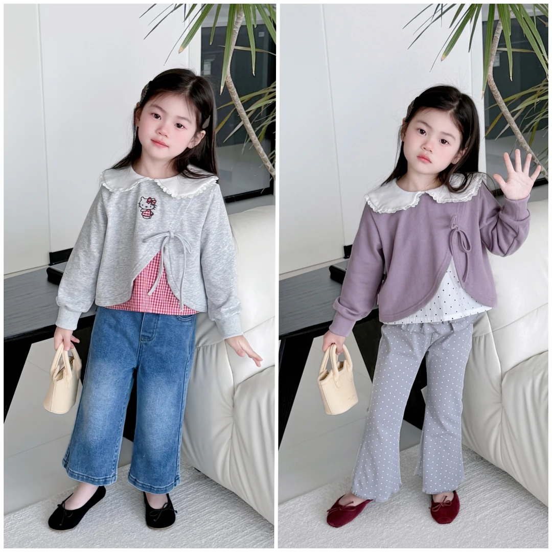 【西西里】春款C2583WY假两件卫衣鱼子酱品牌儿童女童服装