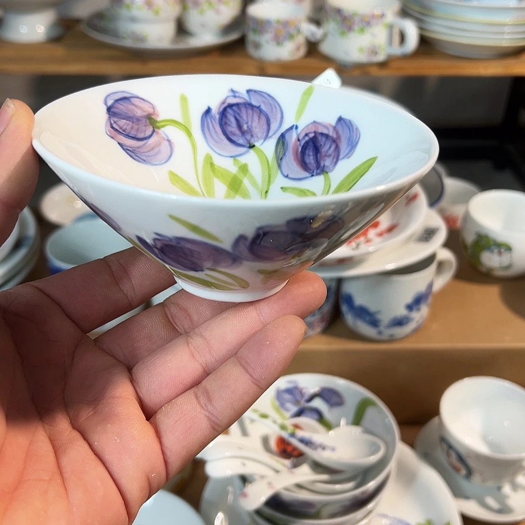 陶瓷景德镇高温釉下陶瓷5寸斗笠碗