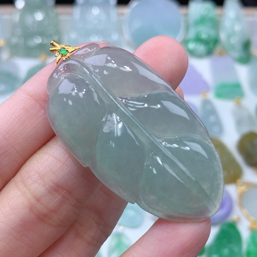 颈饰18K金镶嵌翡翠翡翠