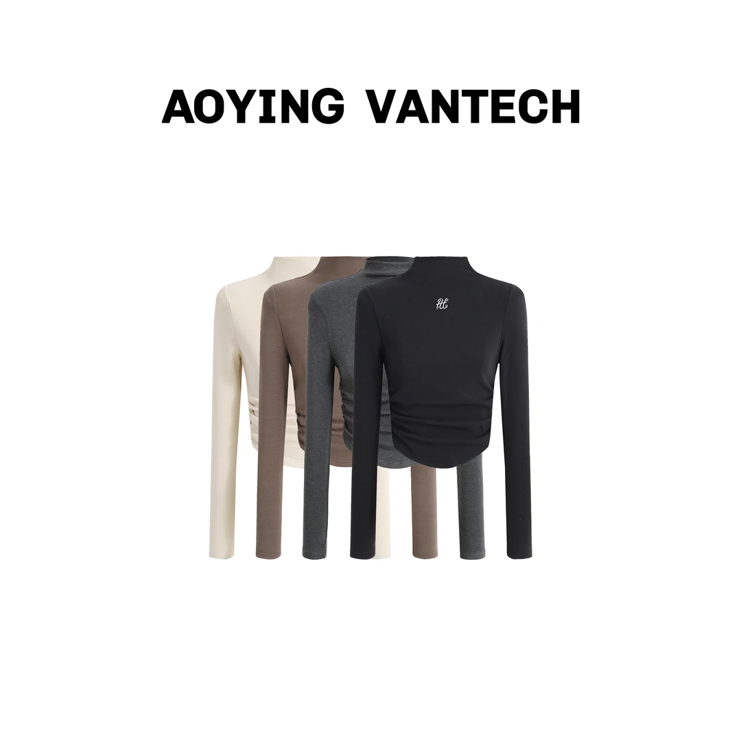 AOYING VANTECH澳莹万特 【巴黎女孩】正肩半高领加绒打底衫上衣