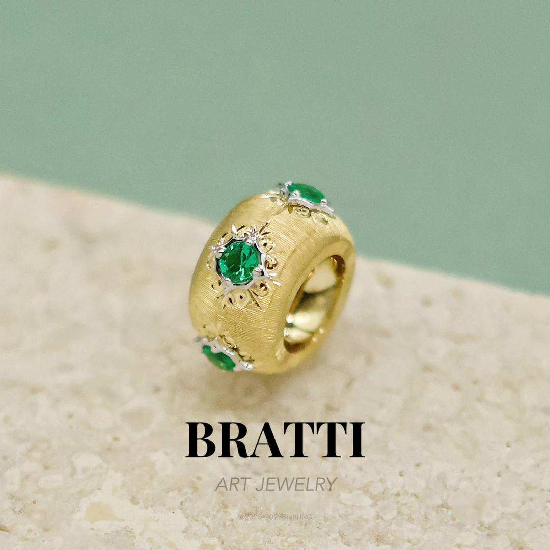 Bratti珠宝“绿调梦境”18K金祖母绿路路通吊坠-KD241208