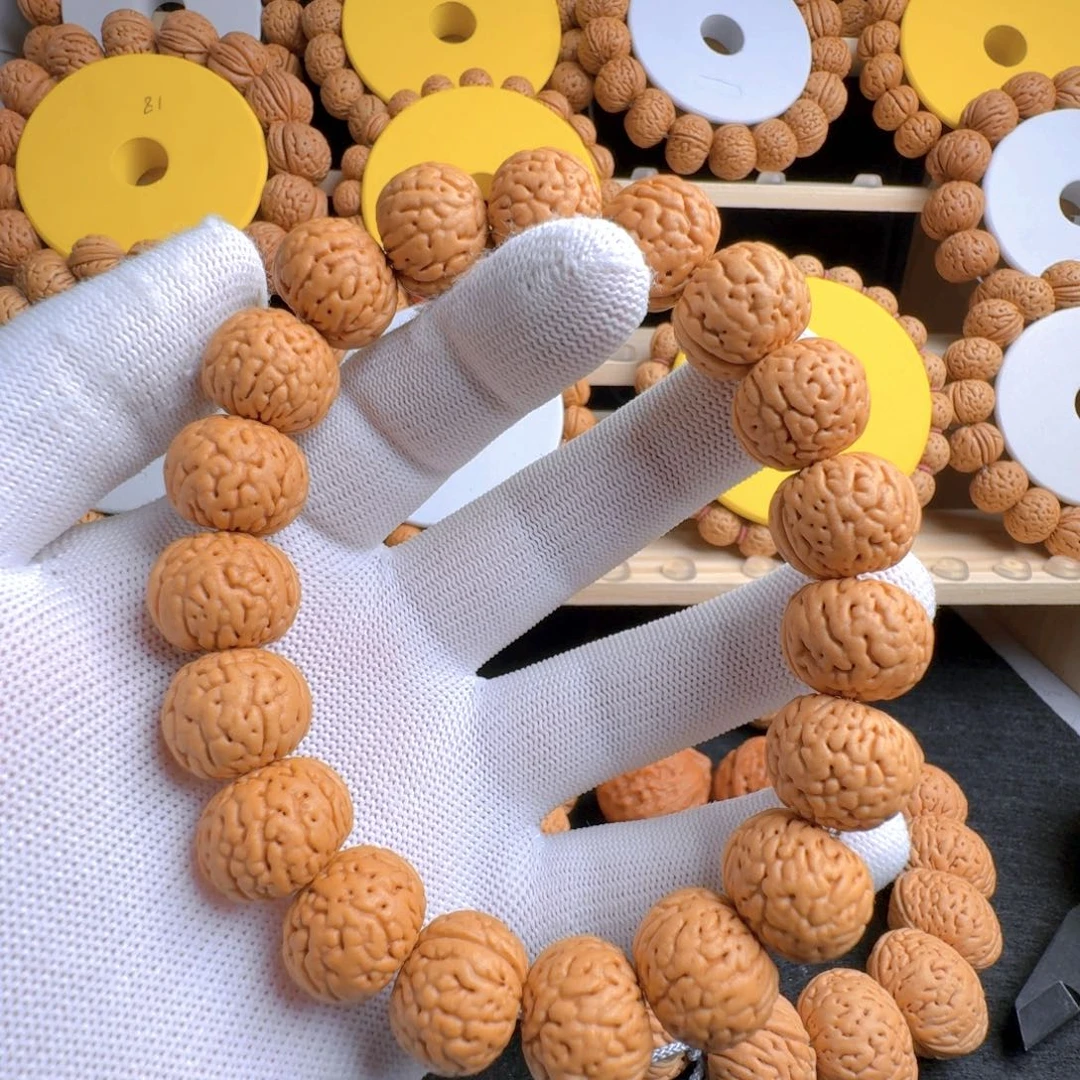 文玩桃核手串树王金丹19颗籽