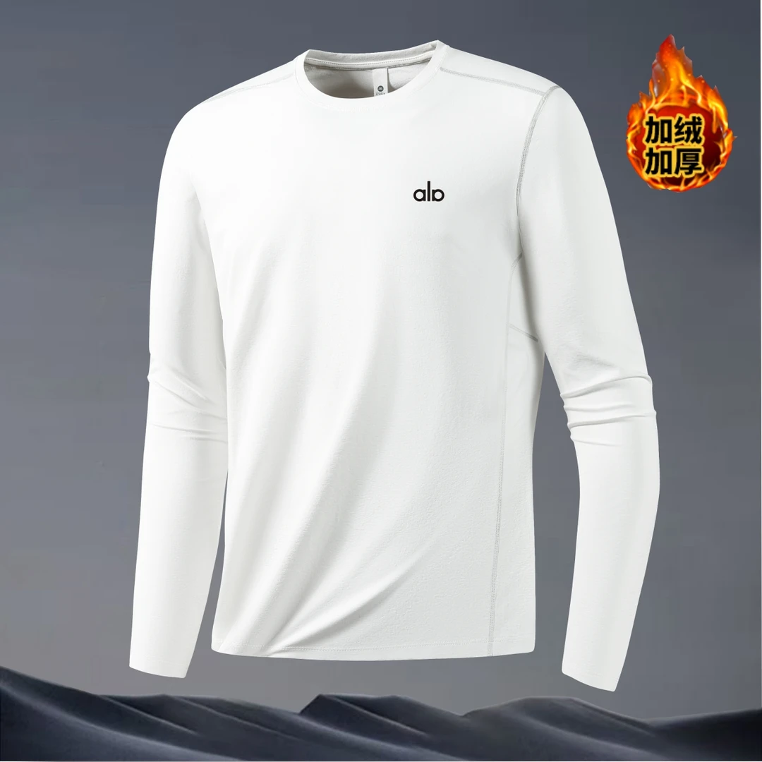 ALO秋冬保暖运动长袖T恤修身速干舒适套头抗菌透气抗皱弹力男t恤