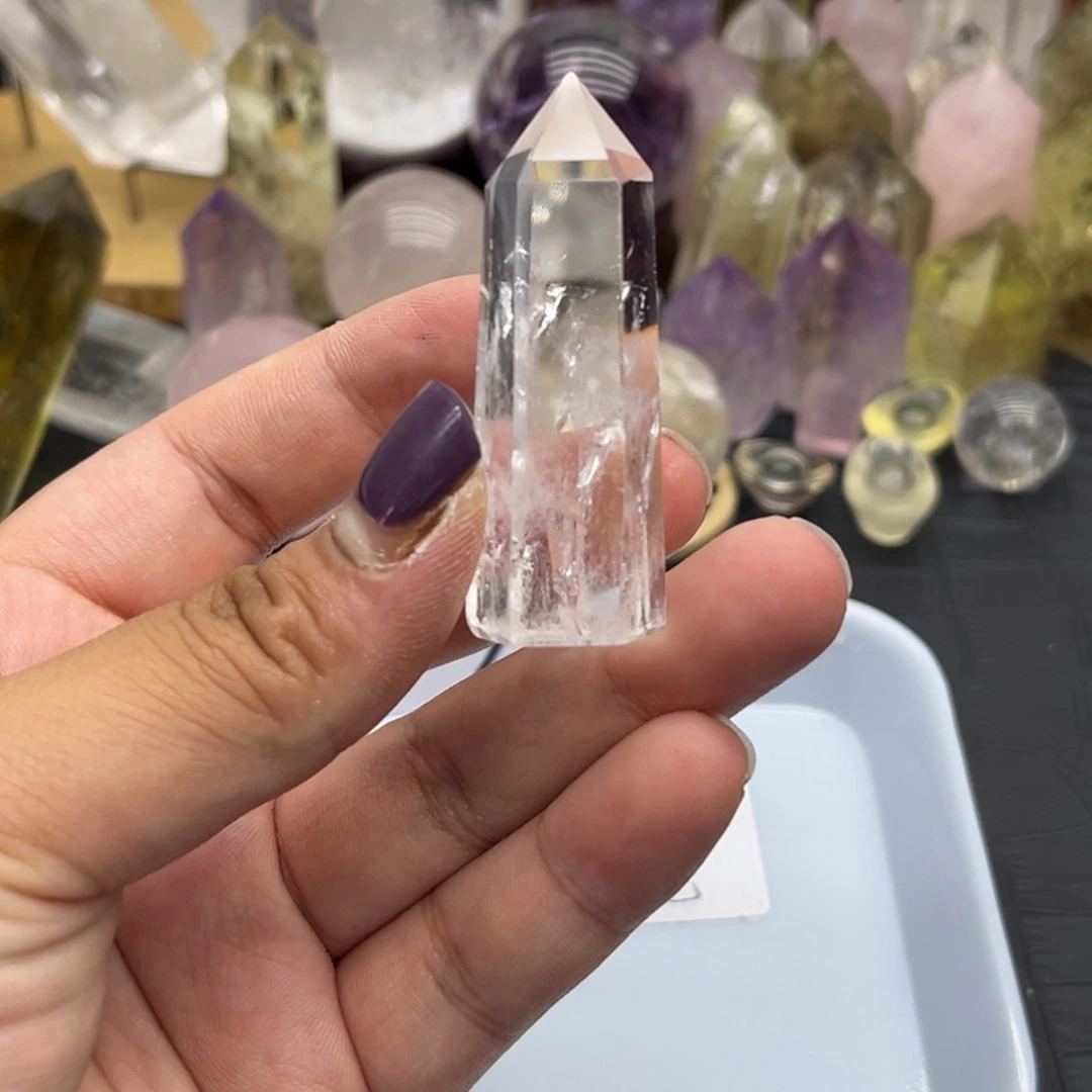 未镶嵌珠宝半成品水晶85 白水晶柱子