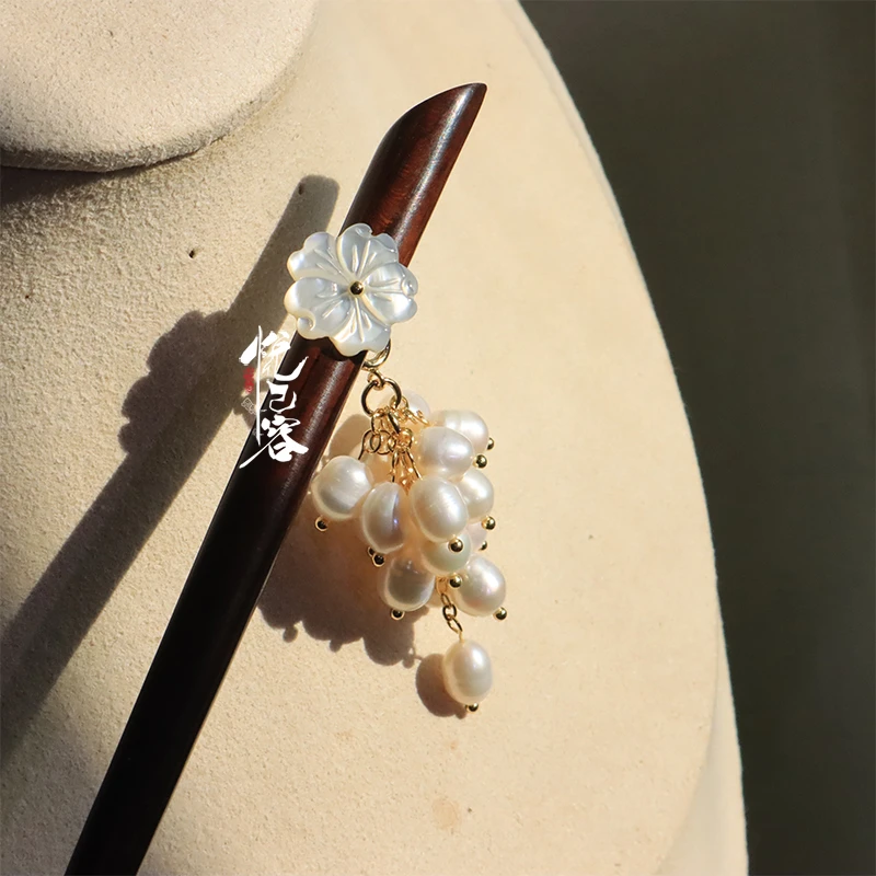 悦己容[美美米型]复古风日常轻奢项链木簪插梳耳饰百搭头饰