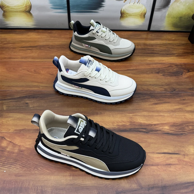 8558新款男鞋春季透气网面时尚拼色厚底老爹鞋轻便舒适运动鞋