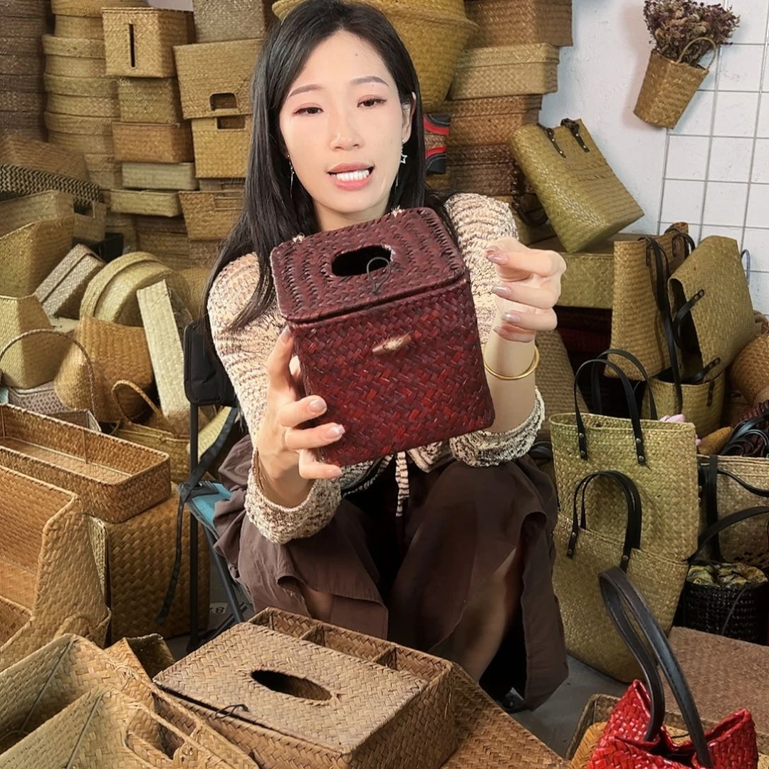 编织带草编包/草编收纳盒微瑕疵