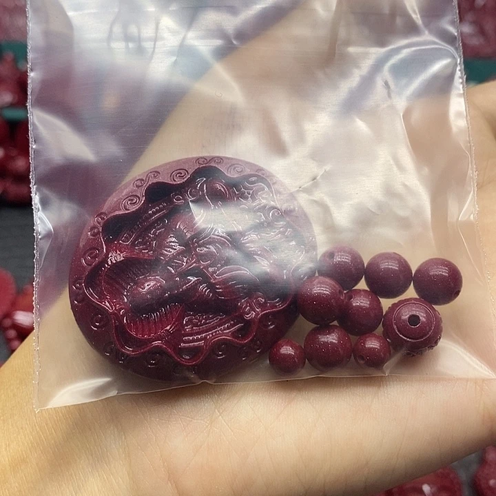 天然辰砂025朱砂吊坠