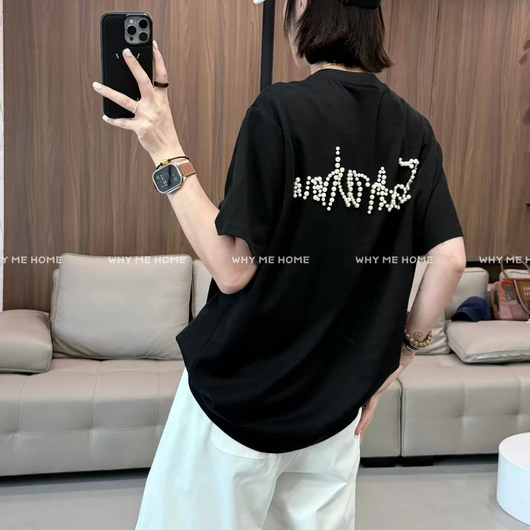 【十月-重工钉珠T恤】重工专机钉珠设计百搭休闲显瘦T恤25969