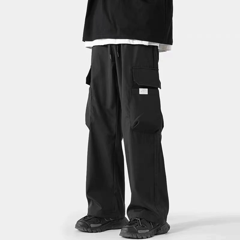 K1179N潮流时尚港风机能大口袋帅气日系休闲宽松长裤春季新款