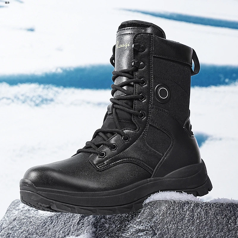 2024冬季保暖加热发热鞋户外高帮智能充电发热持续发热保暖鞋