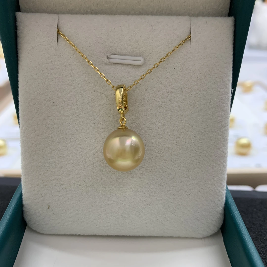 南洋金珠吊坠11-12mm天然海水珍珠吊坠925银(不含链)*多样性发一